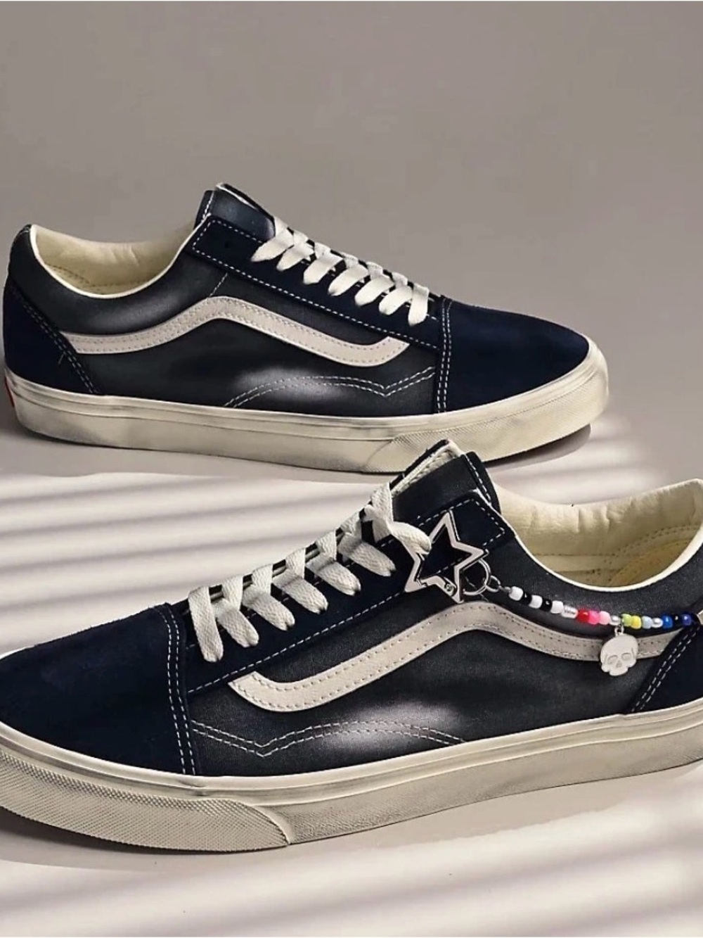 Vans Old Skool Paris Night Distressed Blue Skate Shoes 10.5
